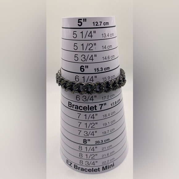 Givenchy Gunmetal Chain Link Bracelet with Swarovski Crystals Gorgeous - Picture 3 of 9